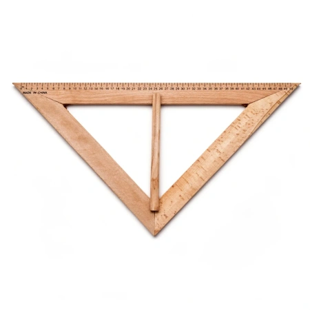 Комплект чертежного оборудования и приспособлений для школьной доски (5 предметов, дерево)